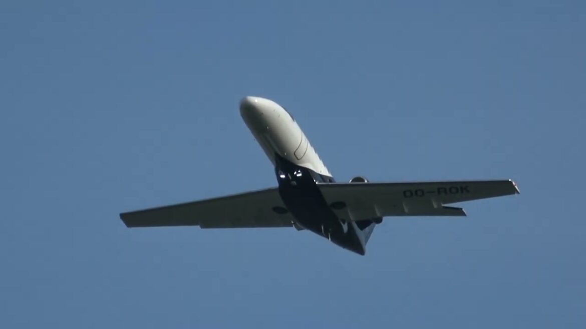 Citation CJ4 OO-ROK Departing EGLF Runway 24 25-10