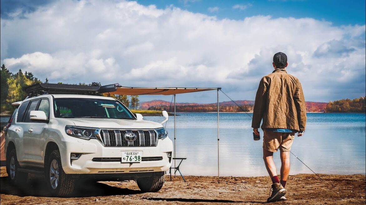Solo camping at near beautiful lake side in Hokkado JAPAN Autumn.relaxing nature sounds ASMR.