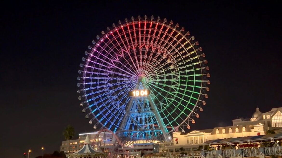 World’s Largest Clock Lighting Show | Cosmo Clock 21 at the Yokohama Cosmo World | よこはまコスモワールド