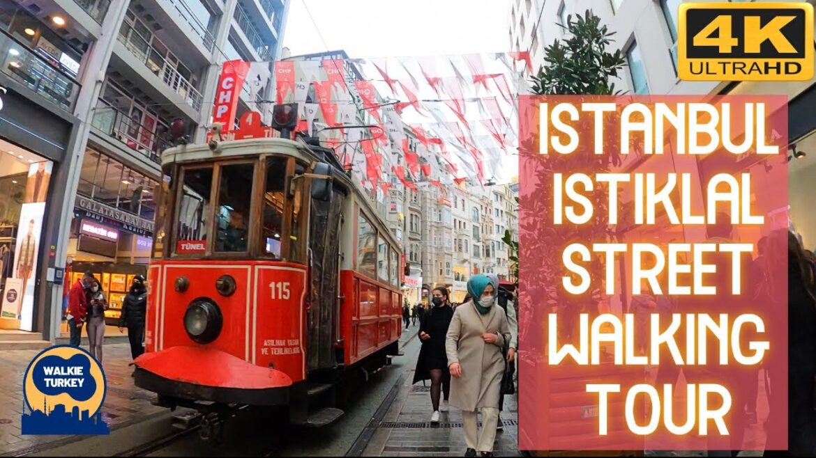 İstanbul İstiklal Caddesi Yürüyüşü 4K 2022 -Istiklal Street Walking Tour in 4K Travel Guide 2022