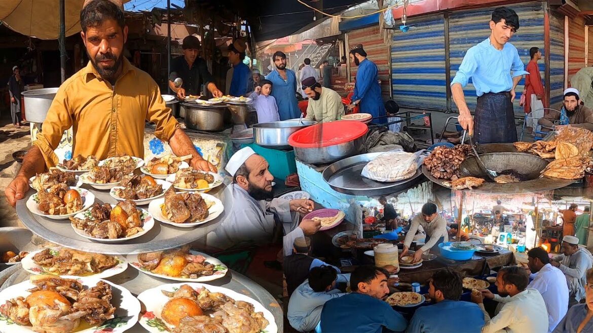 Marko Bazaar Breakfast | Chapli Kabab Recipe in Snack Mountain Bazaar | Street food in Afghanistan