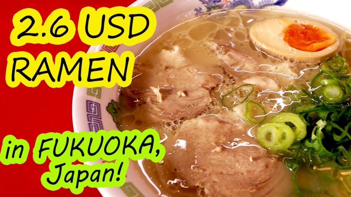 Trying the CHEAPEST RAMEN IN JAPAN || 2.6 USD Tonkotsu Ramen in Fukuoka - Japan Street Food Tour
