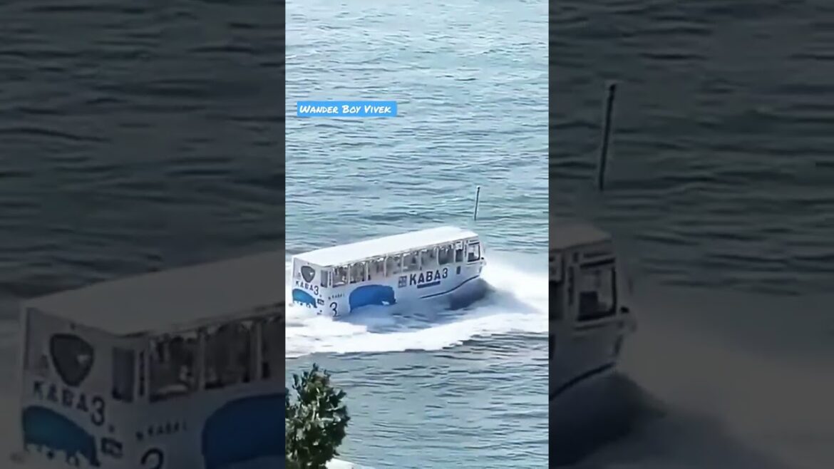 Japan 🇯🇵Lake Yamanaka Lake, Floating Bus, Bus Driving on Water #Japan #Lake #japan #travel