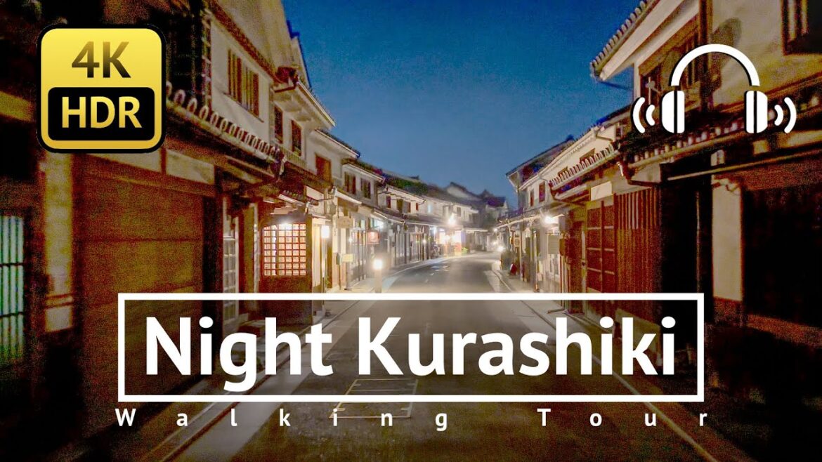 Night Kurashiki Walking Tour - Okayama Japan [4K/HDR/Binaural]