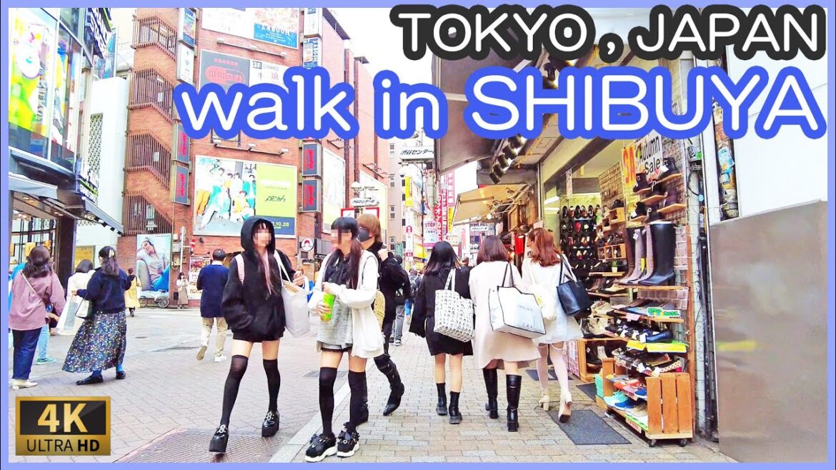 walk in SHIBUYA 4K , Scramble crossing – Shibuya Center Gai walk in SHIBUYA 4K , Scramble crossing - Shibuya Center Gai