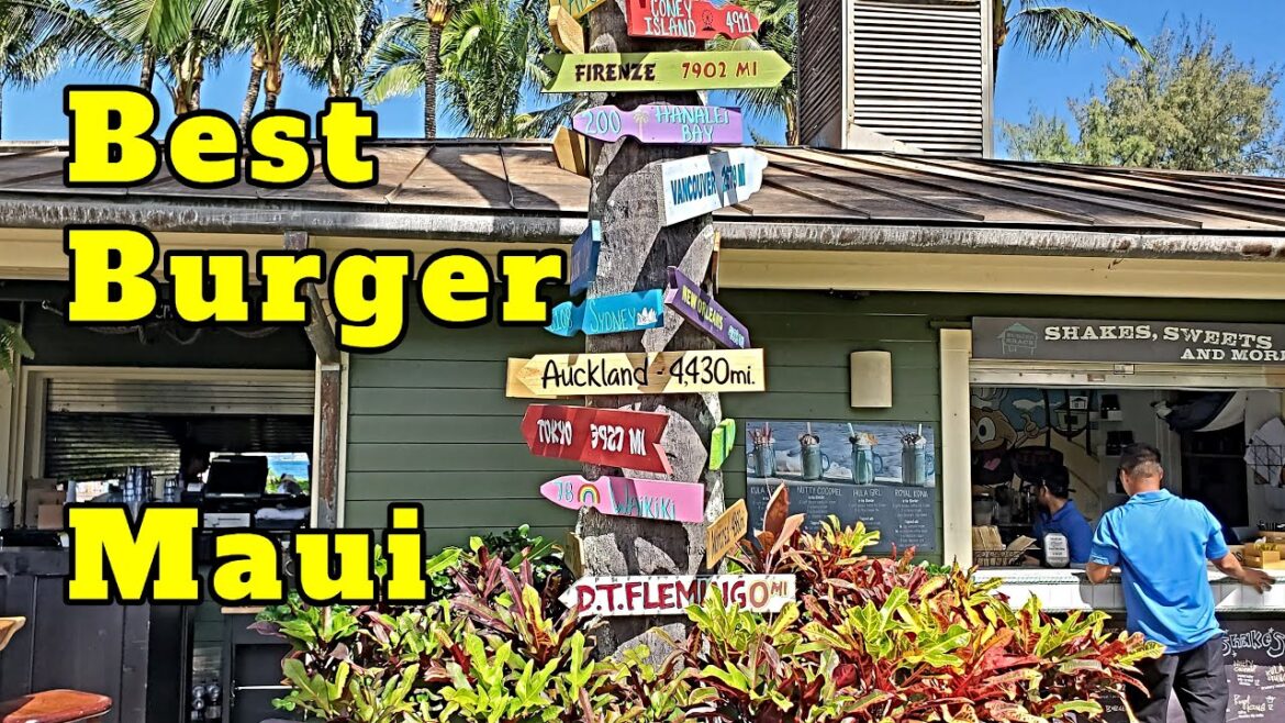 Burger Shack Kapalua Maui. Best Burger With Ocean View. Fleming Beach Burger Shack Kapalua Maui. Best Burger With Ocean View. Fleming Beach