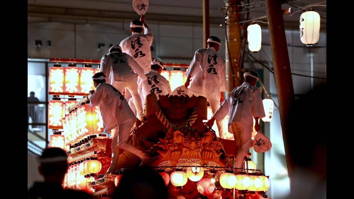 【深井だんじり2022年】清水町・夜パレード│フミヤ前【japan trip│japanese culture】