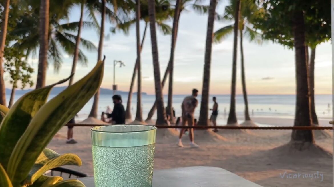 Real Beach Cafe Ambience with Chill Music