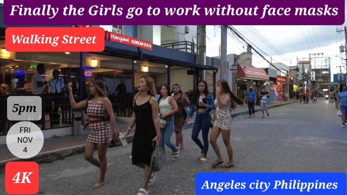 Finally the Girls go to work without face masks in Walking Street Angeles Philippines