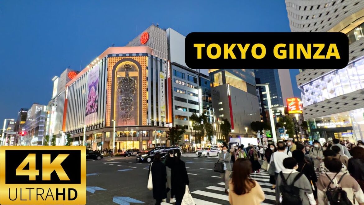 [4K] Evening Walk in TOKYO GINZA — World's Most Beautiful Shopping District — November 2022