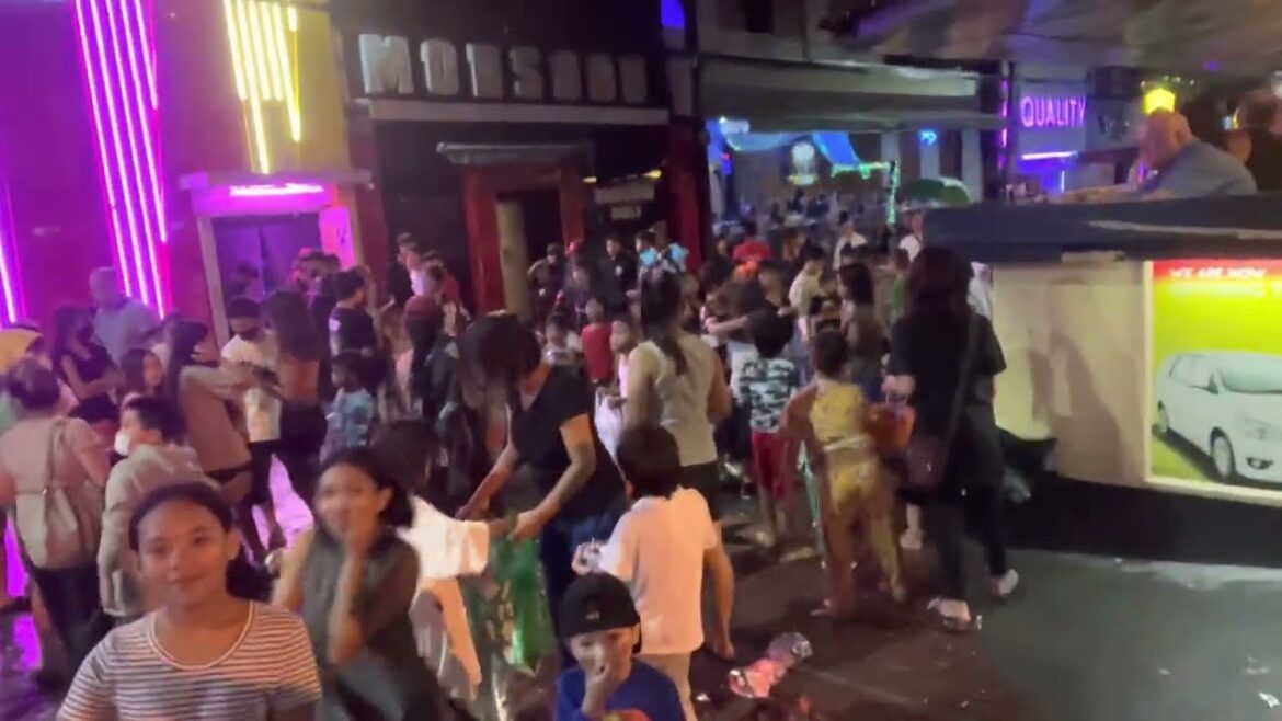 Halloween on Walking Street.  View from Kokomo’s Restaurant. Angeles city. Philippines.
