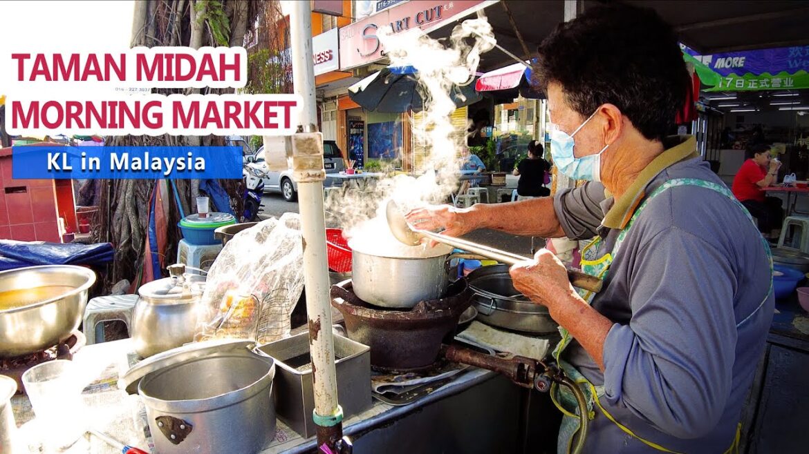 MALAYSIA MORNING MARKET tour [Taman Midah in Kuala Lumpur] Street Food / KL / Pasar pagi