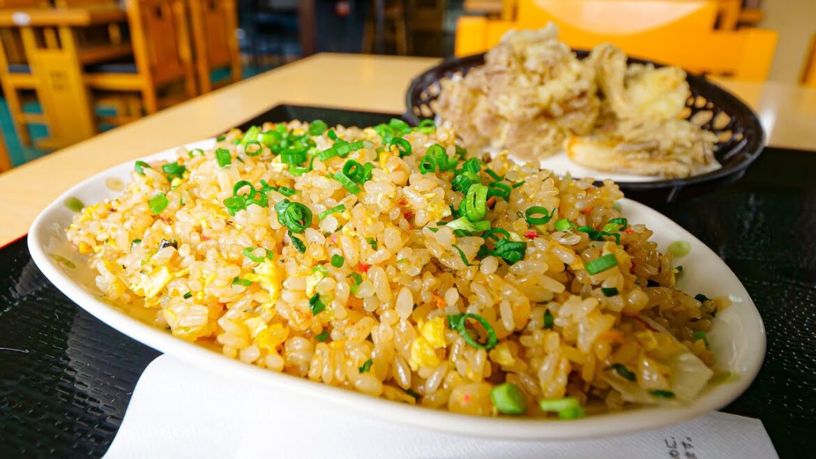 チャーハン定食そば まいたけの天ぷら