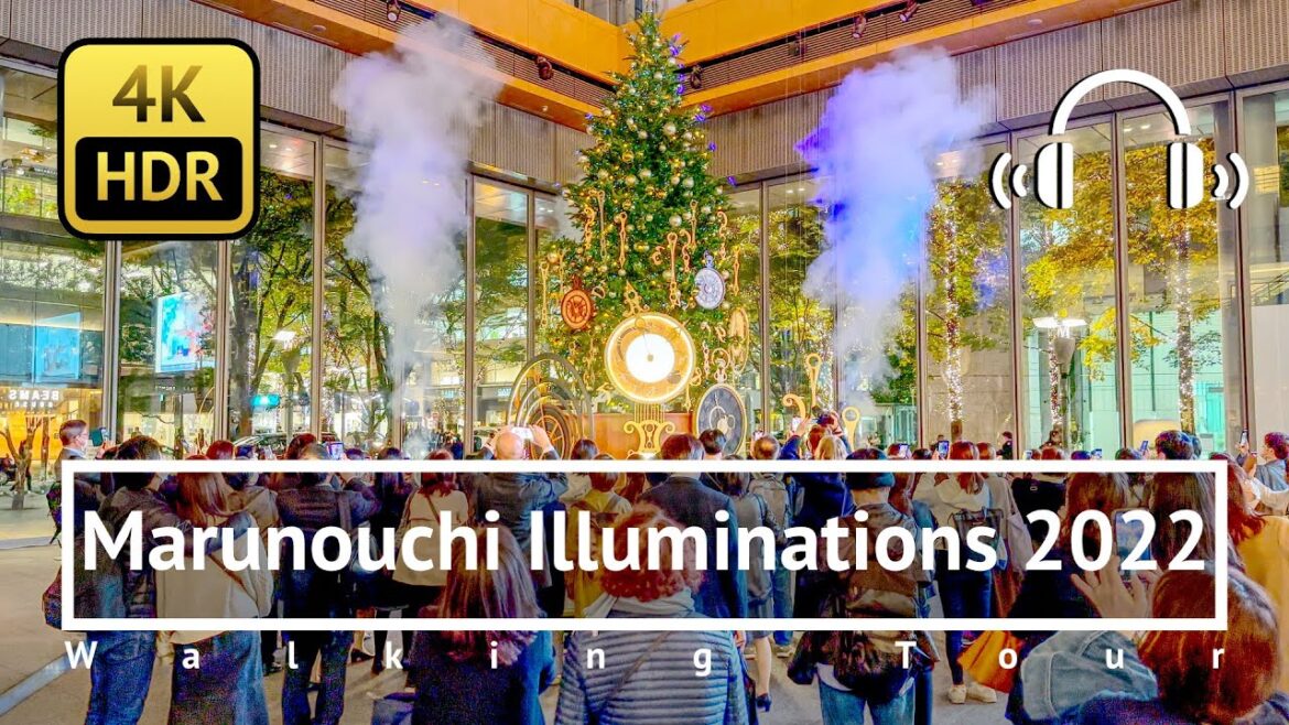 Tokyo Marunouchi Illuminations 2022 Walking Tour - Tokyo Japan [4K/HDR/Binaural]