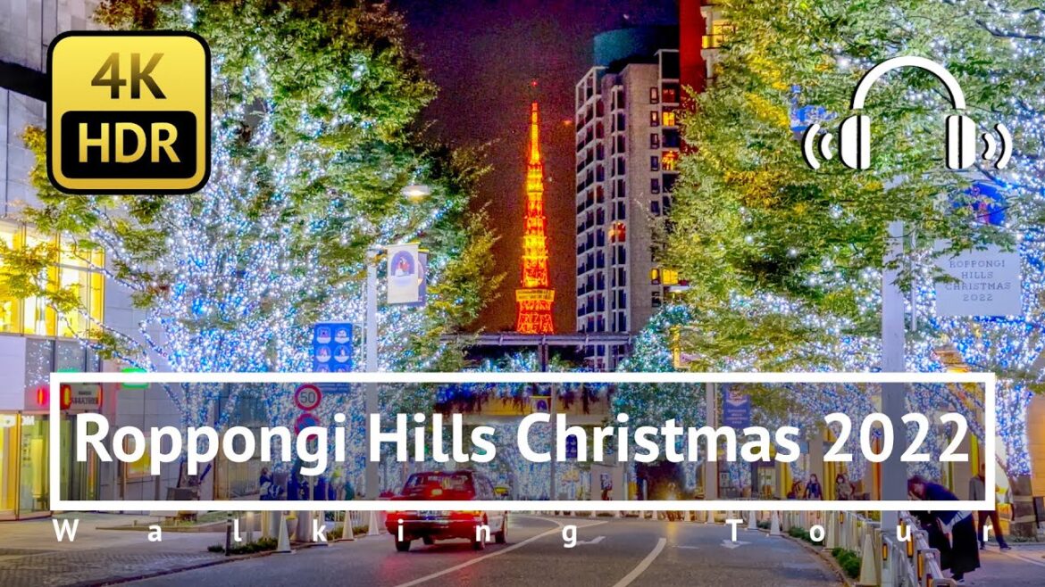 Roppongi Hills Christmas 2022 Walking Tour - Tokyo Japan [4K/HDR/Binaural]