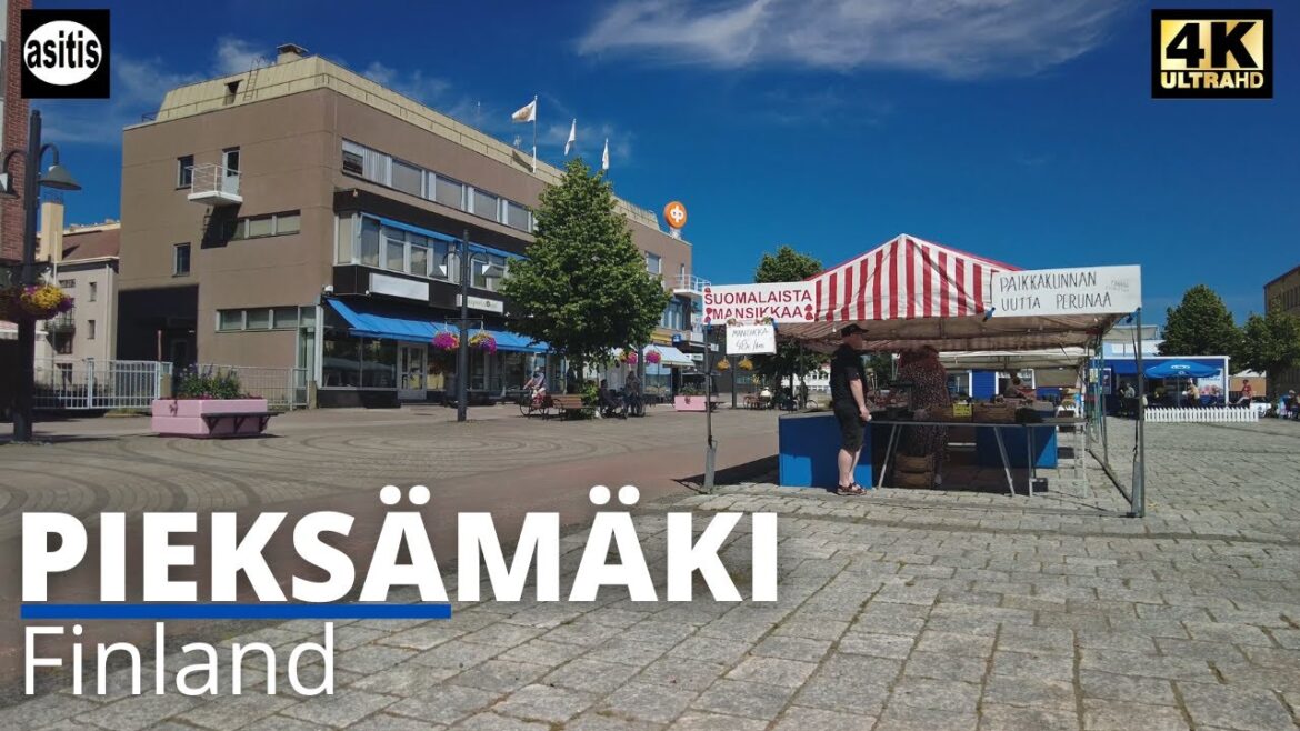 Finland City Walks: Hot Summer Day Walk in Pieksämäki (July 2022)