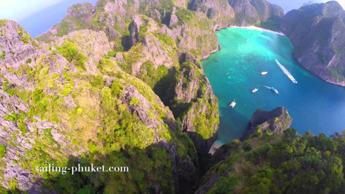 Bird Eye View of Maya Bay Phi Phi Islands
