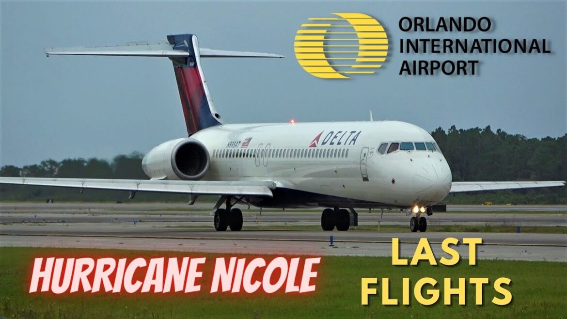 (4K)   HURRICANE NICOLE LAST FLIGHTS | PLANE SPOTTING | ORLANDO INT'L AIRPORT 11/9/22.
