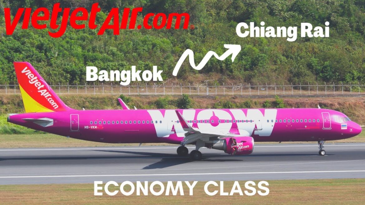 DISASTROUS MIDDLE SEAT ON THAI VIETJET AIR! Bangkok to Chiang Rai