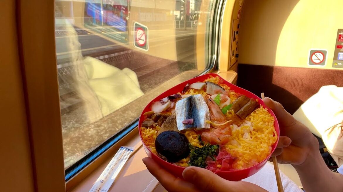 Riding on  Japan's 🇯🇵 Amasing Sleeper Express for breakfast with a spectacular view!