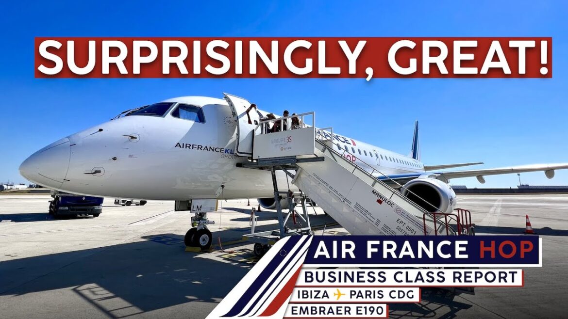 AIR FRANCE HOP E190 Business Class【4K Trip Report Ibiza to Paris】Great Experience!