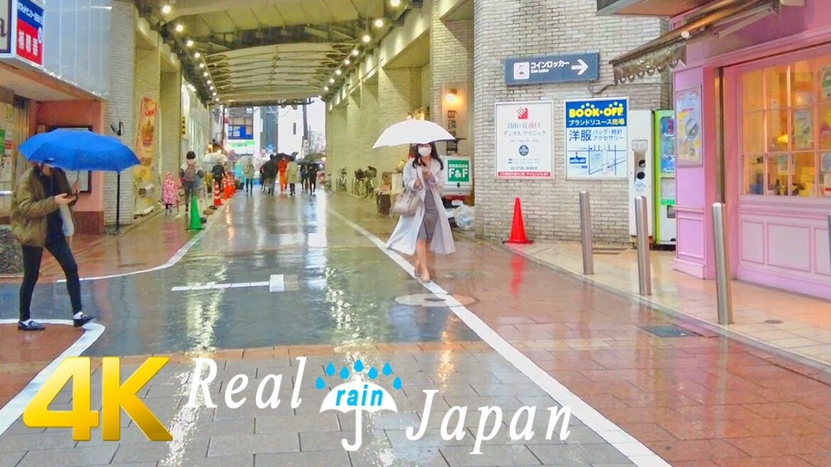 Japan - Tokyo Rain Walk at Jiyugaoka - Ambience ASMR 4K