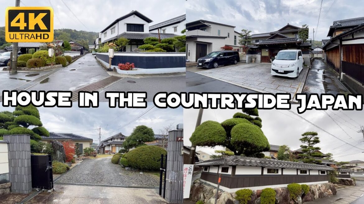 4K JAPAN DISCOVERY - Around Walking Auturm View House in The Countryside Japan Shiga - Japan Travel