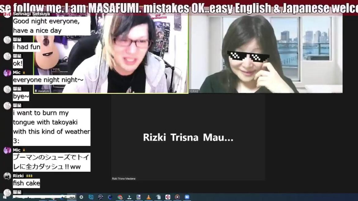English chatting ゲスト　リズキ(インドネシア)　ベトナムの料理、野菜ないのは？etc
