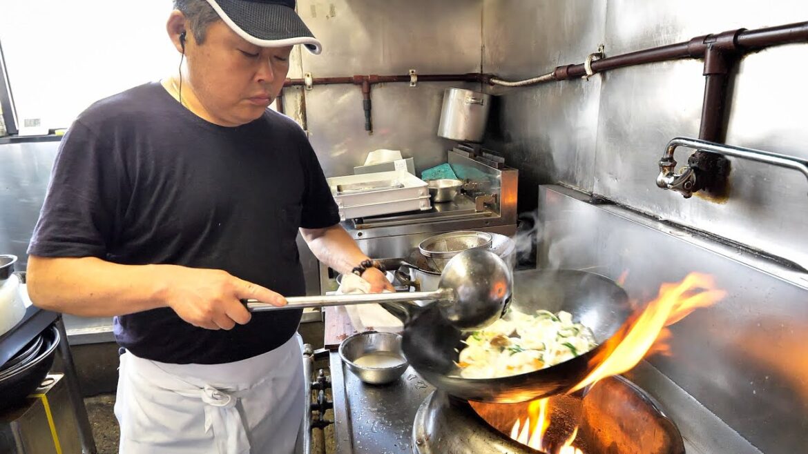 熟練の中華鍋振り大将と名物女将さんのご夫婦で営む大衆町中華に密着丨Wok Skills in Japan