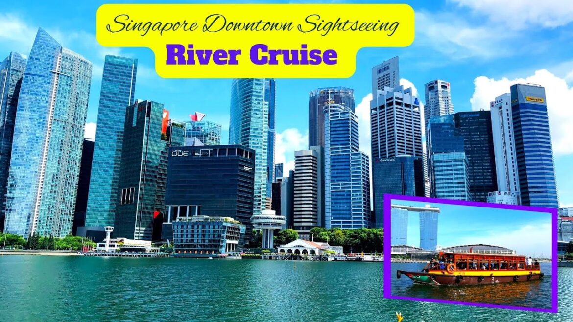 4K Singapore Skyline Sightseeing River Boat Cruise Through Downtown Central Business District Area