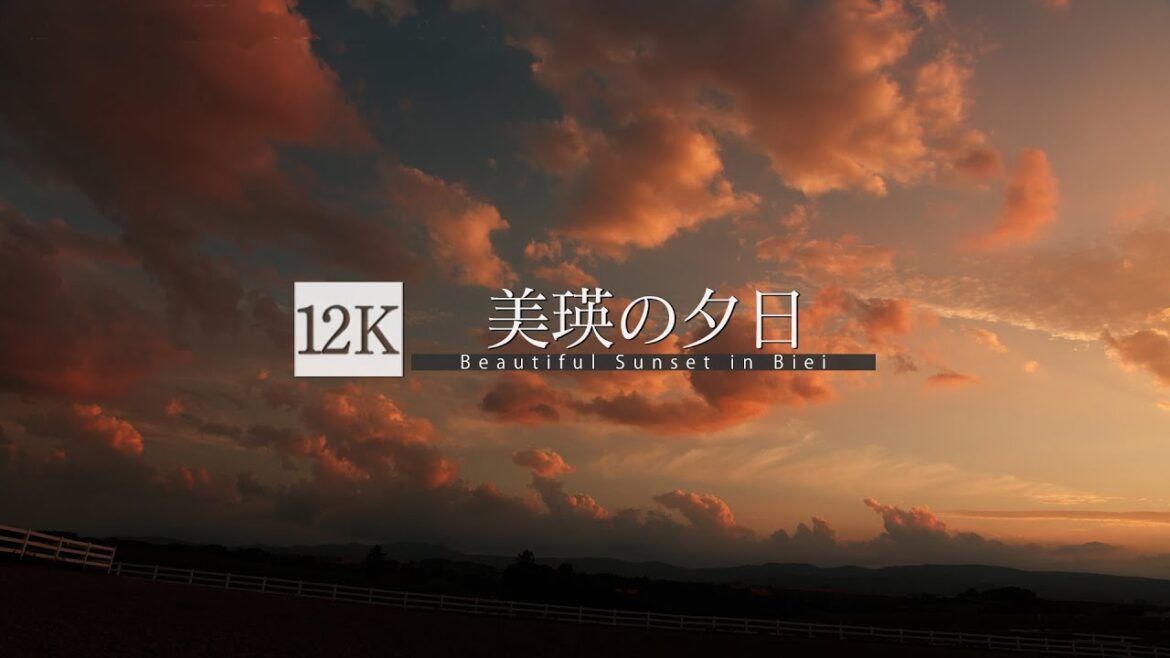 [12K footage] Beautiful Sunset in Biei【美瑛の夕日_12K】