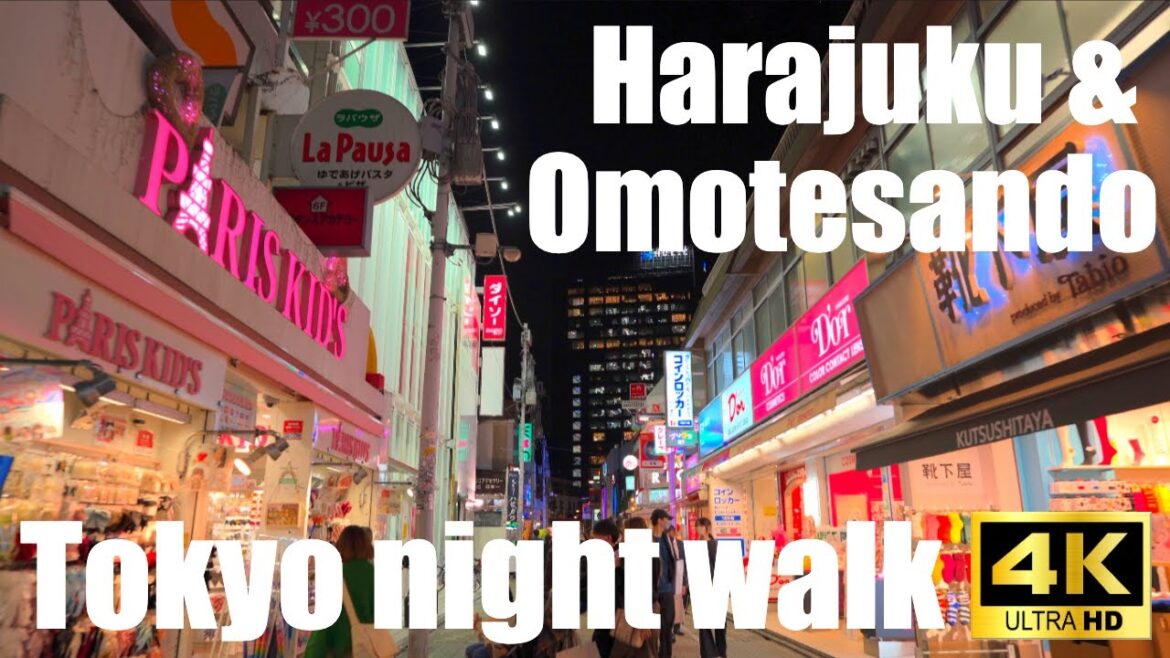 Harajuku Takeshita street & Omotesando. Tokyo night walk. 4K HDR Harajuku Takeshita street & Omotesando. Tokyo night walk. 4K HDR