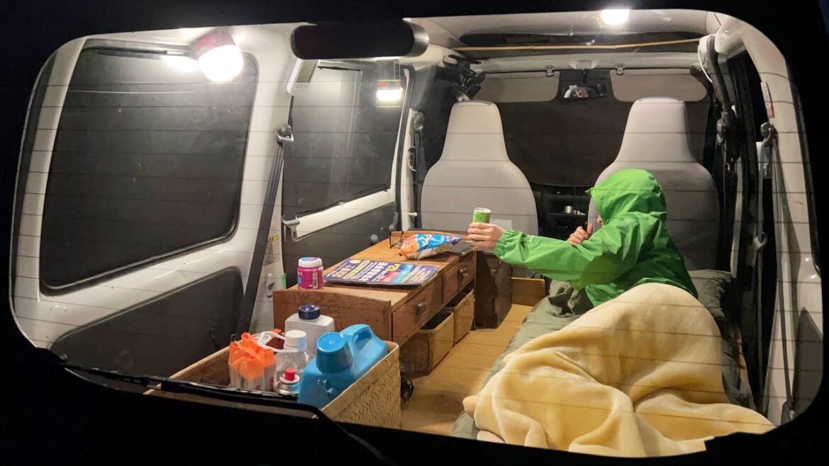 ソロキャンプした後、軽自動車で車中泊｜9