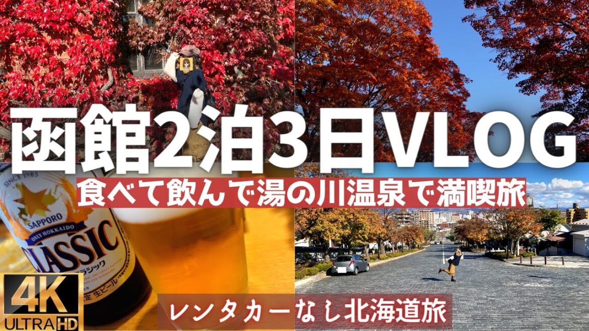 【秋の函館旅VLOG】レンタカーなしで楽しめる北海道旅！美味しい食とビールと温泉で最高でした！