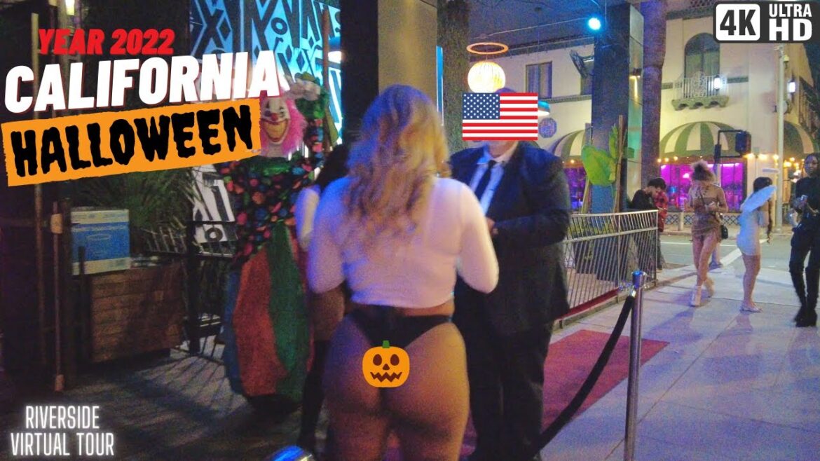 🇺🇸CALIFORNIA NIGHTLIFE🔥HALLOWEEN🎃DOWNTOWN RIVERSIDE 2022 4K[VIRTUAL TOUR]