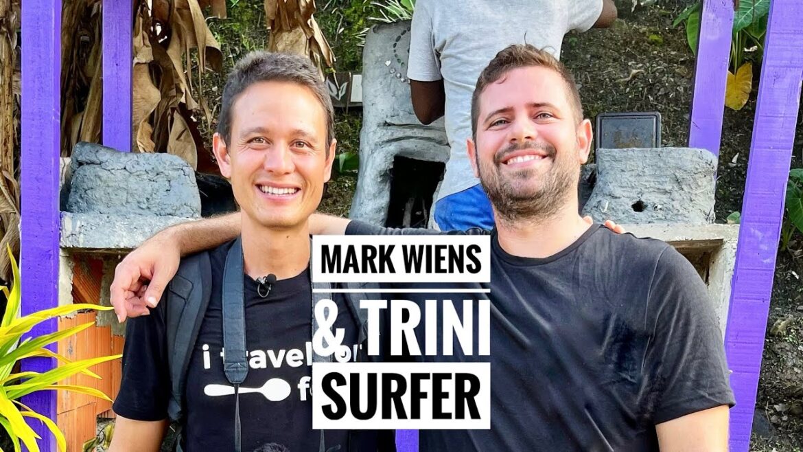 Mark Wiens & Trini Surfer in Toco Trinidad ! SEAFOOD ,🦞 LOBSTER Breadfruit Oil Down & cassava pone