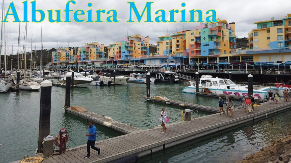 Albufeira marina Portugal walking tour 4K Algarve