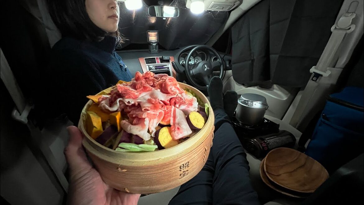 Car camping and Midnight Cooking in a Tiny Car