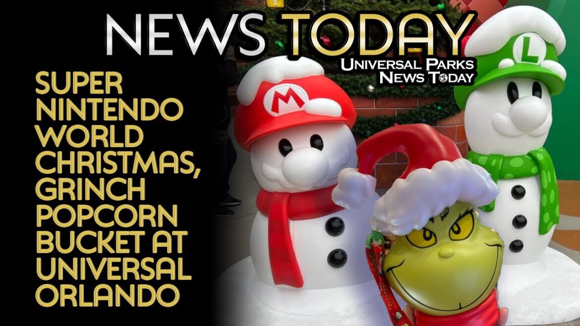 Super Nintendo World Christmas, Grinch Popcorn Bucket at Universal Orlando