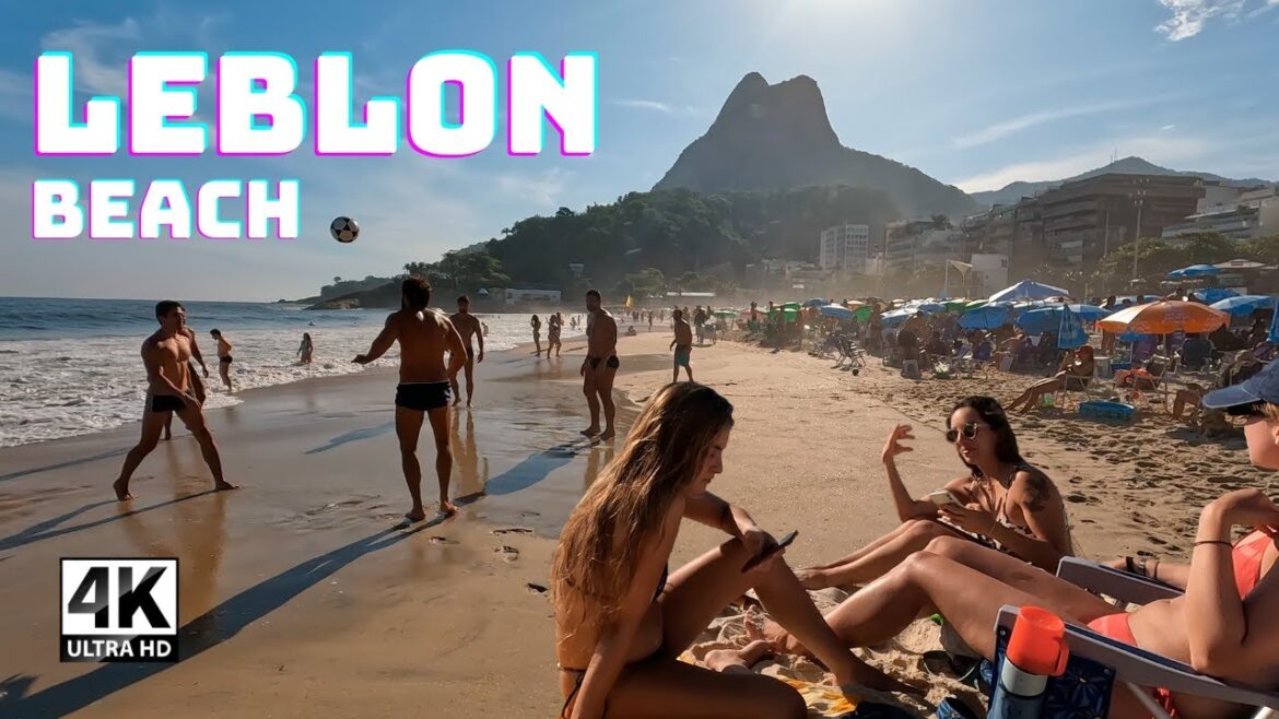🇧🇷 LEBLON BEACH SUNNY SATURDAY 4K ⁶⁰ | RIO DE JANEIRO, BRAZIL | WALKING TOUR