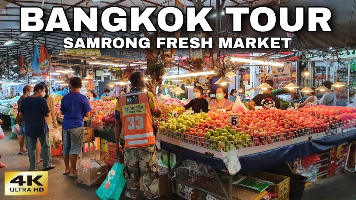 Walking around Samrong Fresh Market close to BTS station 🇹🇭 Thailand 4K Walking around Samrong Fresh Market close to BTS station 🇹🇭 Thailand 4K