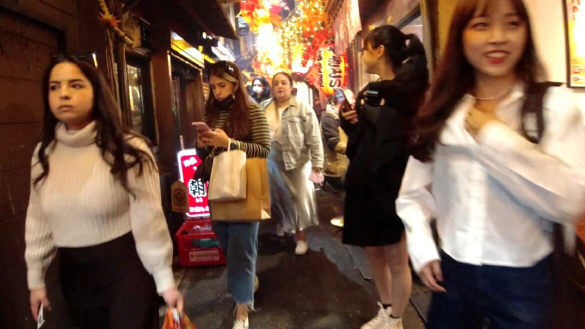 The Nightlife Street Scene in Tokyo, Japan