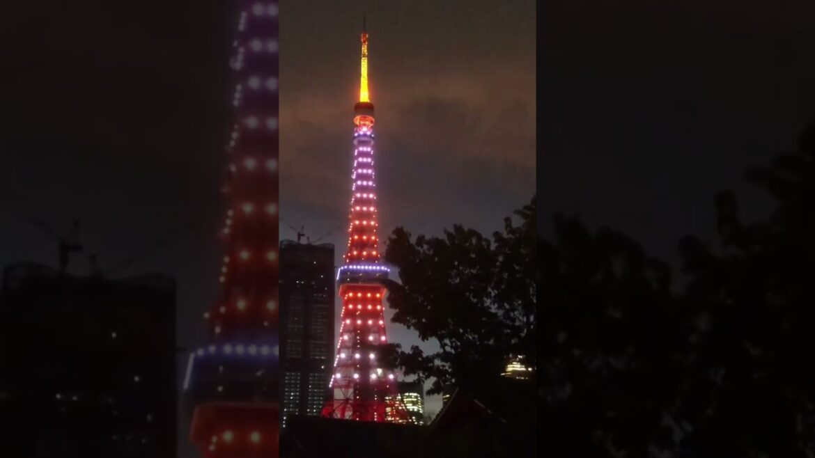 Tokyo Tower From The Distance #shorts #travel #japan #night