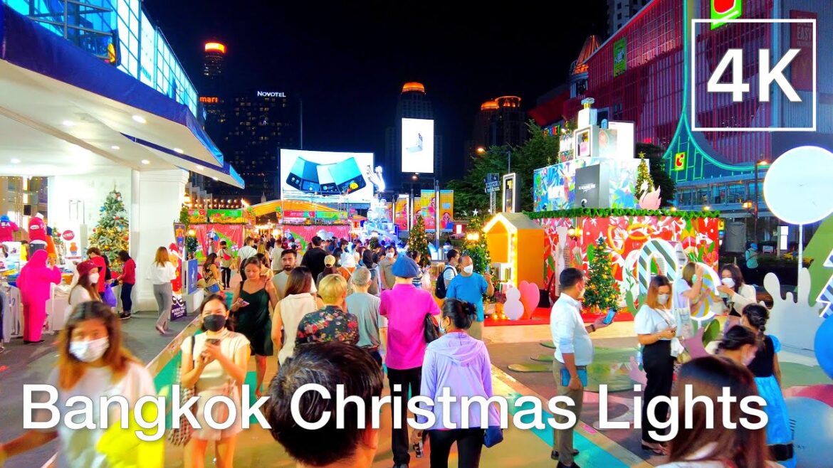 Bangkok Christmas Lights at Central World (2022) – 4K Walking Tour in Thailand Bangkok Christmas Lights at Central World (2022) - 4K Walking Tour in Thailand