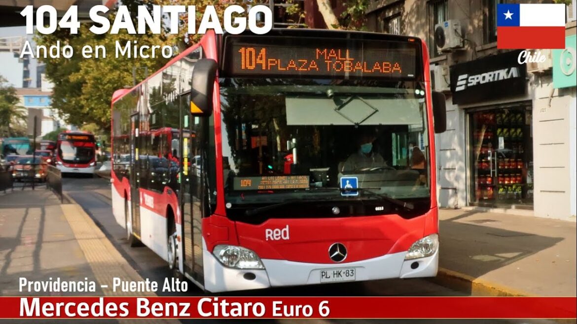 Viaje bus MERCEDES BENZ CITARO SANTIAGO DE CHILE - 104 RED Santiago | Ando en Micro