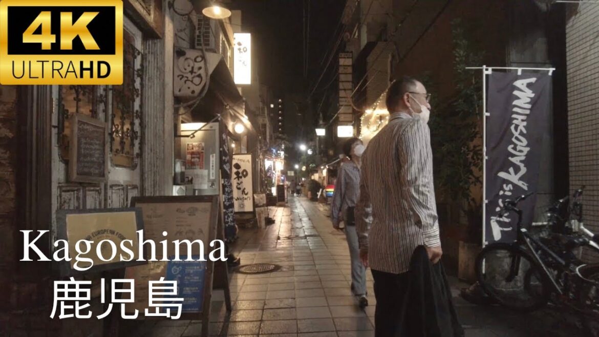 4K Japan Walking in Kagoshima at Night - What's like Izakaya area?