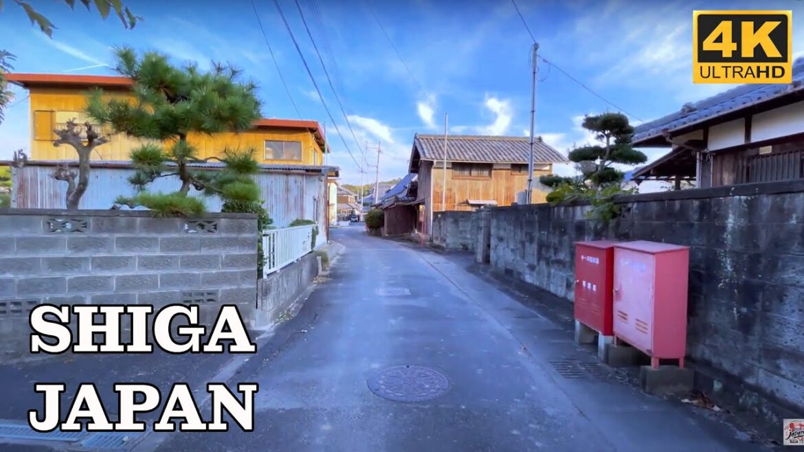 【4K】Sunset Auturm Walk in Japanese Countryside | Modern Japanese Houses in Konan Shiga Japan
