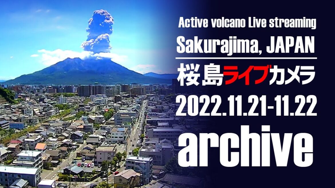 【LIVE】上野城ライブカメラ 桜島と鹿児島市内  /  Sakurajima and Kagoshima city in Japan.  /  Vulcão com câmera ao vivo
