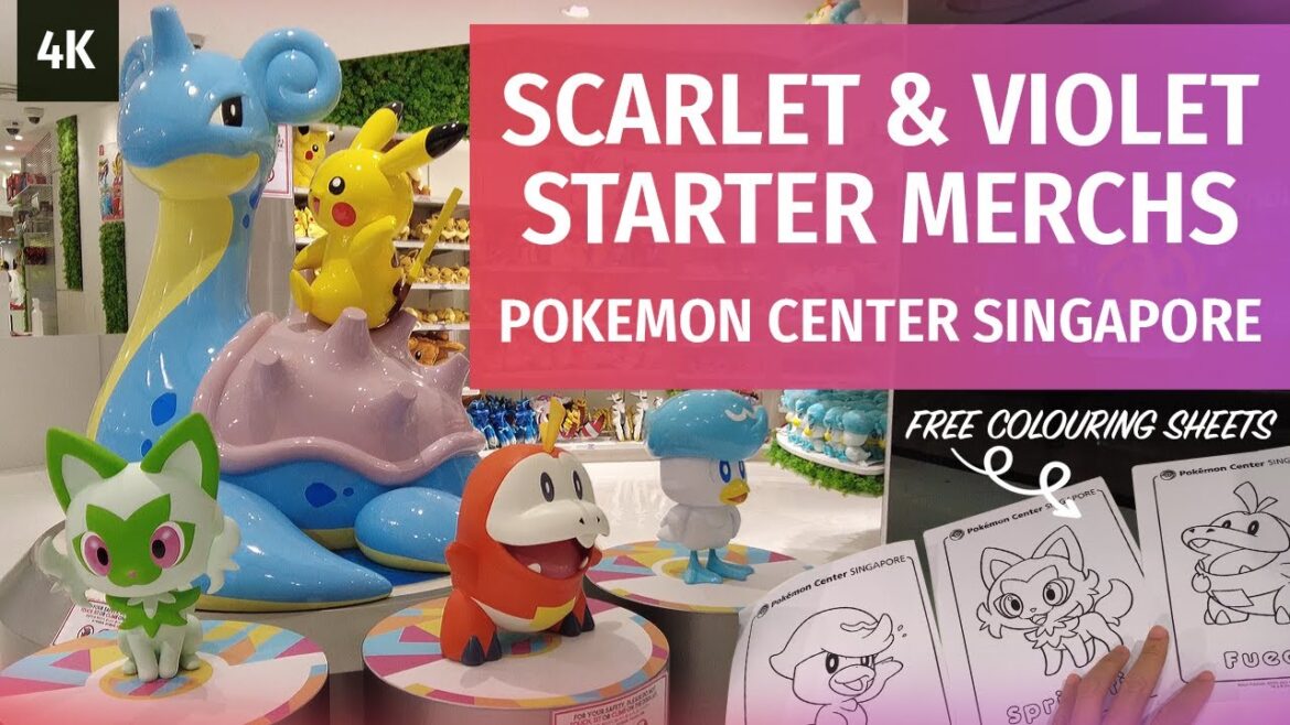 Pokemon Scarlet and Violet Starters in Pokemon Center Singapore | Free Colouring Sheets