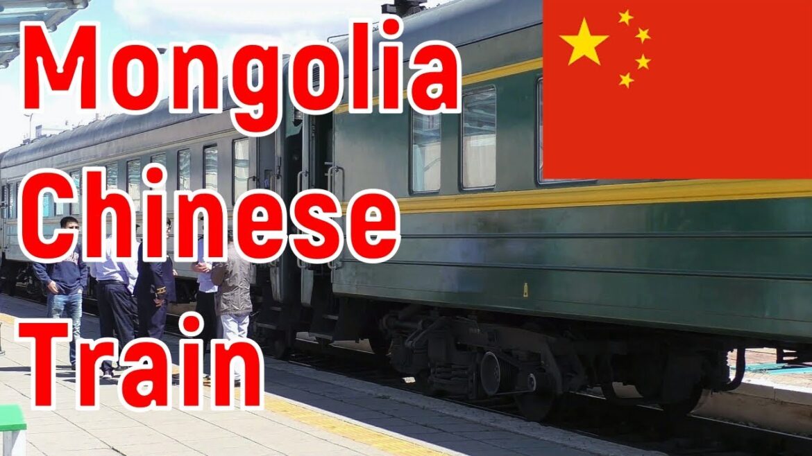 Chinese passenger train arriving to Ulan-Bator. Railway in Mongolia. Train departure to Moscow Chinese passenger train arriving to Ulan-Bator. Railway in Mongolia. Train departure to Moscow